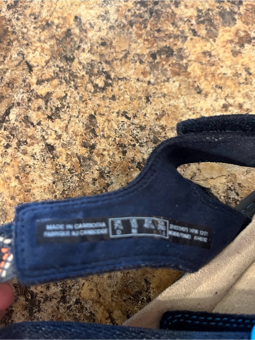 Clarks Navy and Tan Women's Adjustable Strap Sandals - Picture 5 of 5